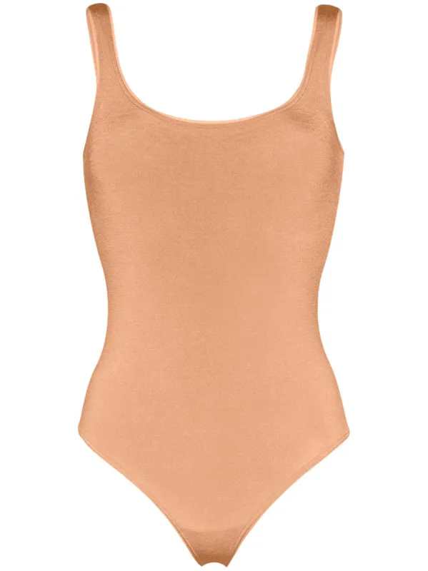 Invest Simple Shaping Tank Bodysuit - Clay sold by Swankaposh
