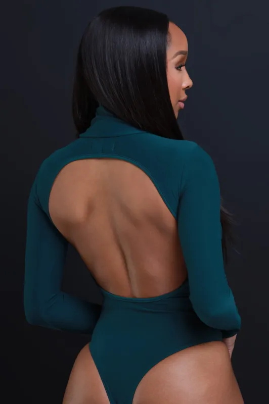 Slow Burn Open Back Bodysuit - Hunter Green sold by Swankaposh