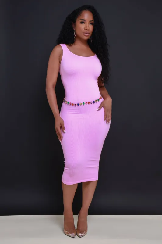 Hot Topic Sleeveless Midi Dress - Pink sold by Swankaposh