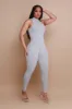Call Back High Neck Cellulite Deleter Jumpsuit - Grey sold by Swankaposh