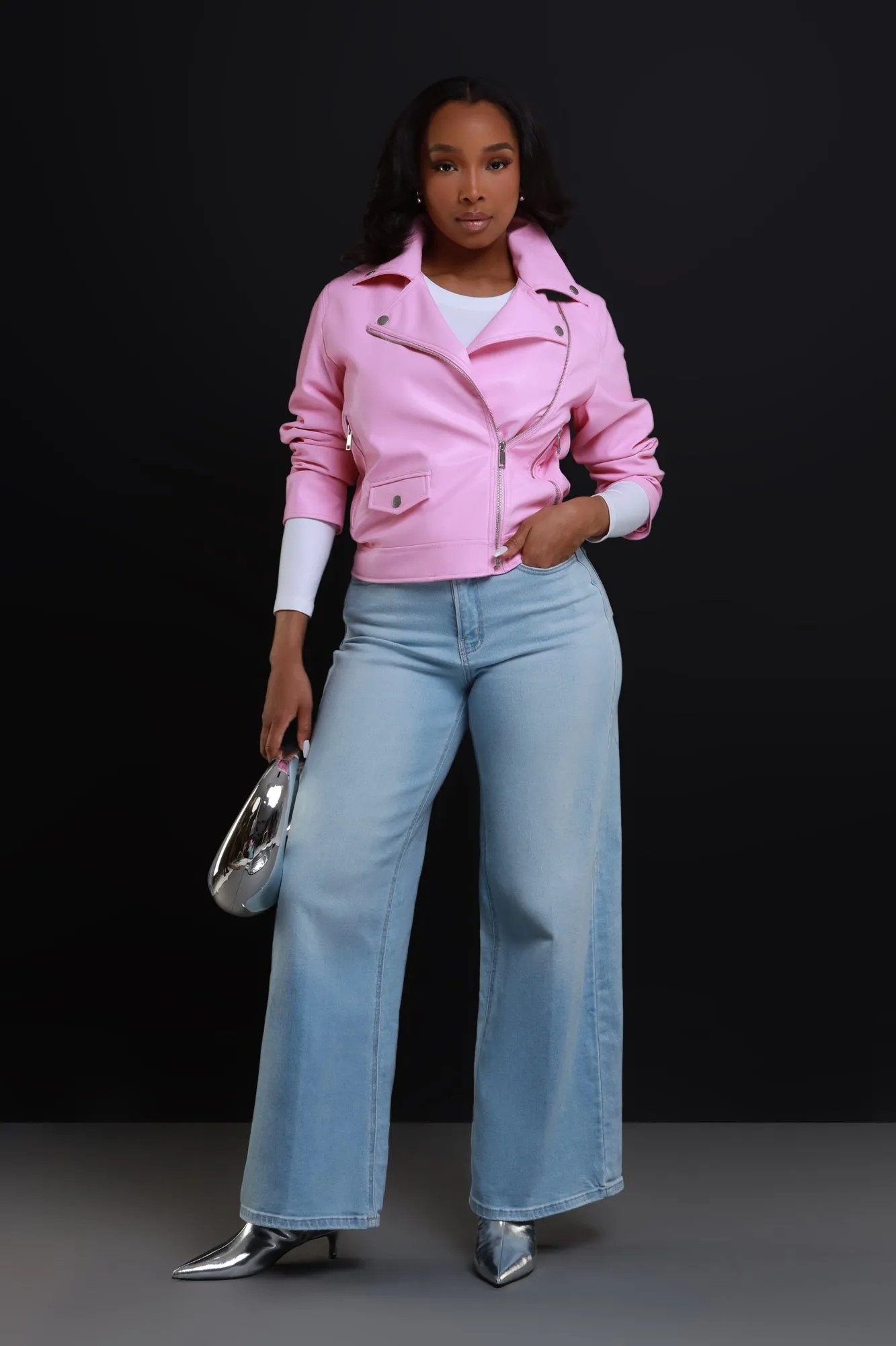 It's A Mood Faux Leather Jacket - Pink sold by Swankaposh product image thumbnail 2