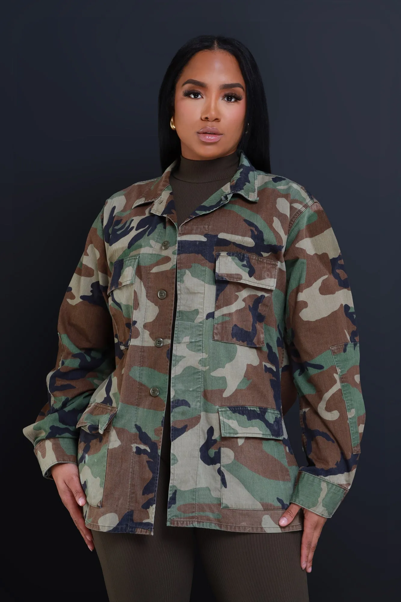 Served Vintage Camo Jacket - Olive sold by Swankaposh