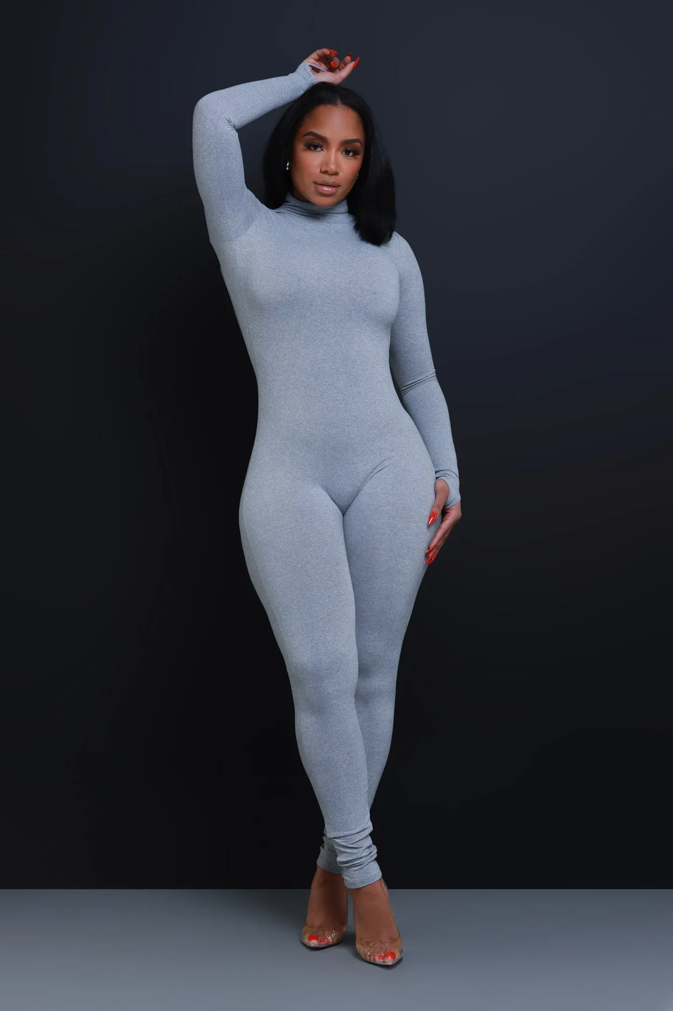 After Hours Open Back Jumpsuit - Heather Grey sold by Swankaposh product image thumbnail 3