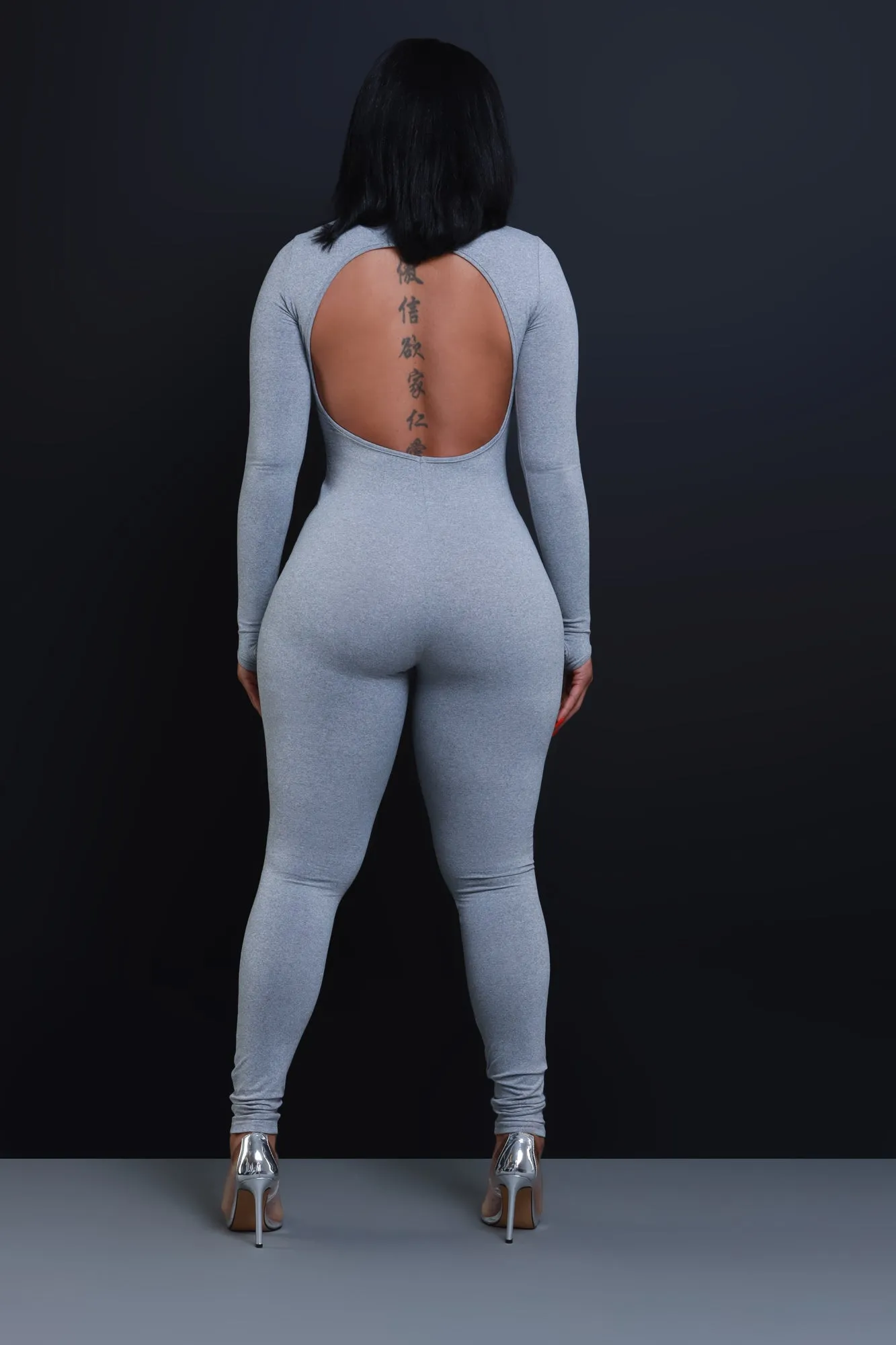 After Hours Open Back Jumpsuit - Heather Grey sold by Swankaposh product image thumbnail 2
