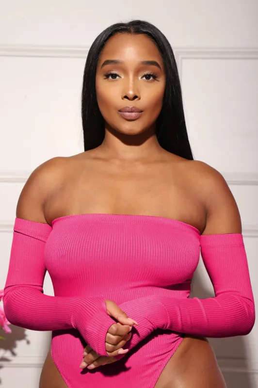 No Excuse Cut Out Bodysuit - Fuchsia sold by Swankaposh
