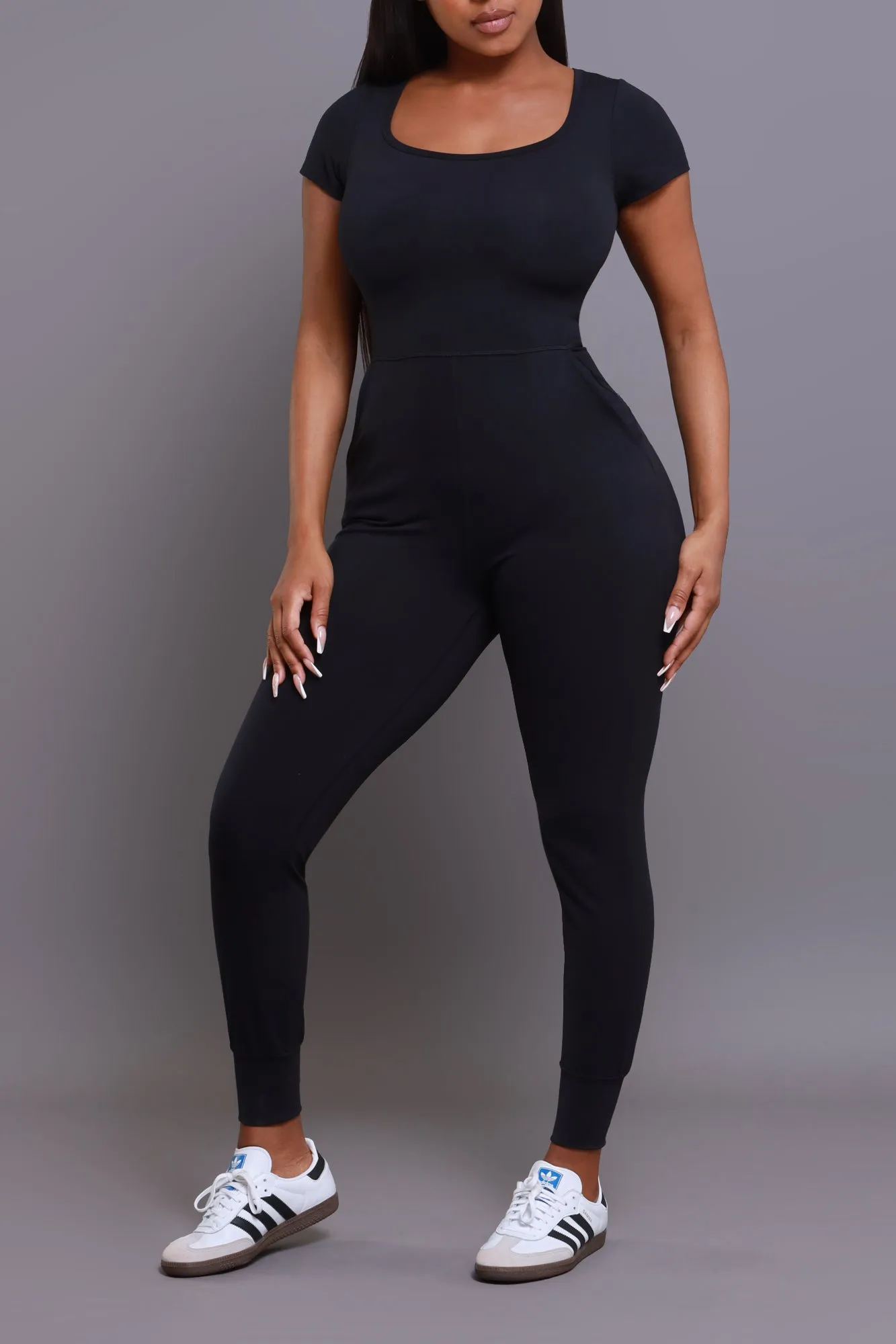 No Gravity NUW Activewear Jumpsuit - Black sold by Swankaposh product image thumbnail 2