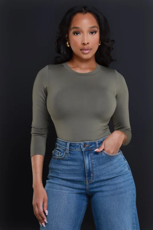 The Perfect Long Sleeve T-Shirt - Olive sold by Swankaposh