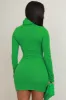 Class Act Textured Turtleneck Mini Dress - Kelly Green sold by Swankaposh