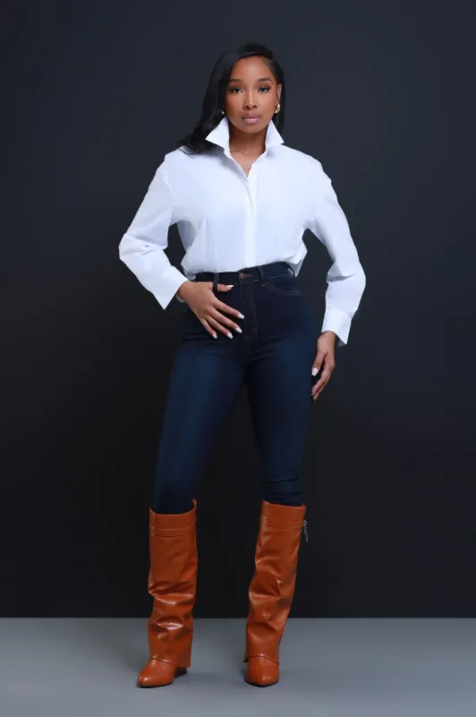 On The Cover Oversized Button Up - White sold by Swankaposh