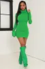 Class Act Textured Turtleneck Mini Dress - Kelly Green sold by Swankaposh