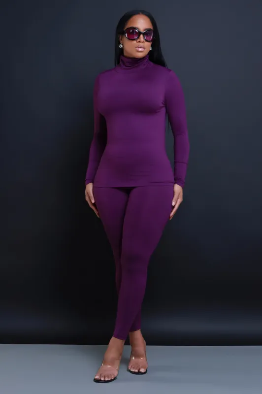 Record Timing Legging Set - Dark Plum sold by Swankaposh