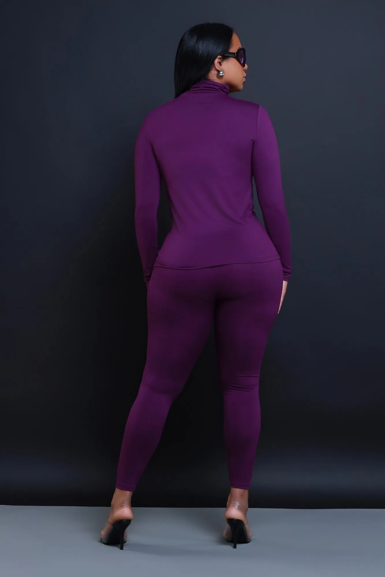 Record Timing Legging Set - Dark Plum sold by Swankaposh product image thumbnail 3