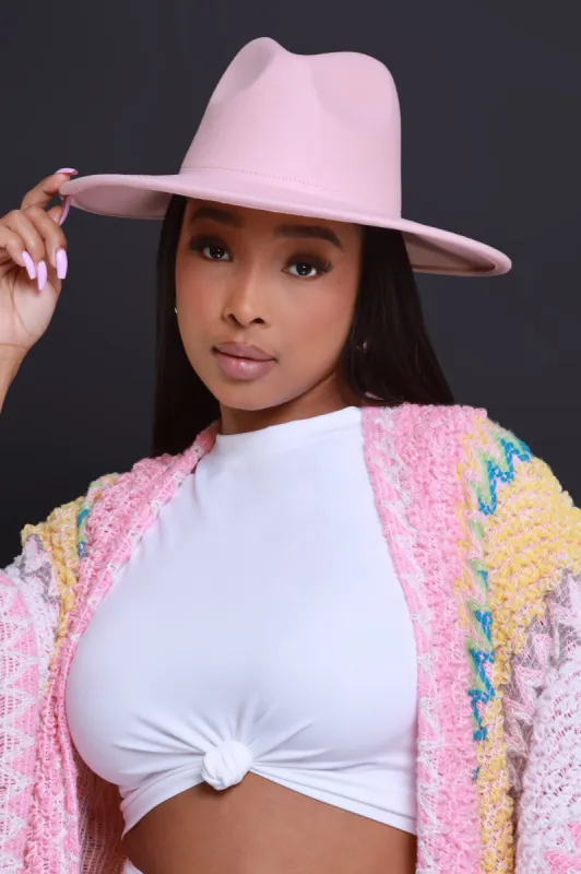 Go Back Faux Wool Fedora - Pink sold by Swankaposh