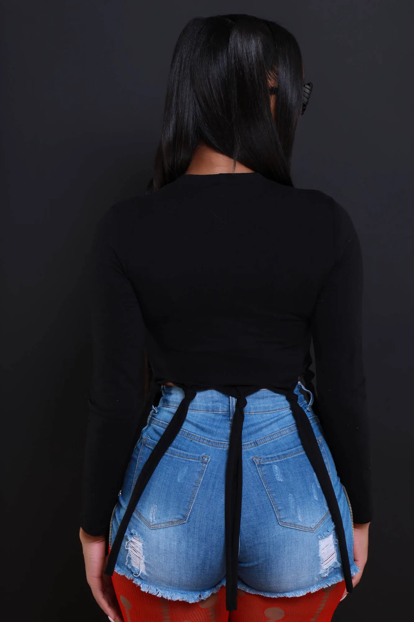 Legends Graphic Fringe Crop Top - Black sold by Swankaposh product image thumbnail 3