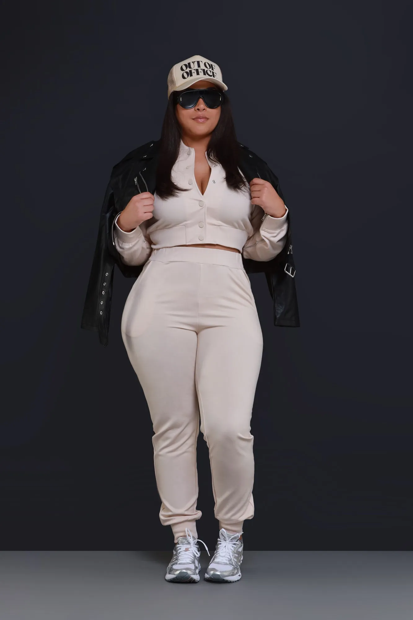 Had Enough Zippered Cropped Jogger Set - Light Brown sold by Swankaposh product image thumbnail 2