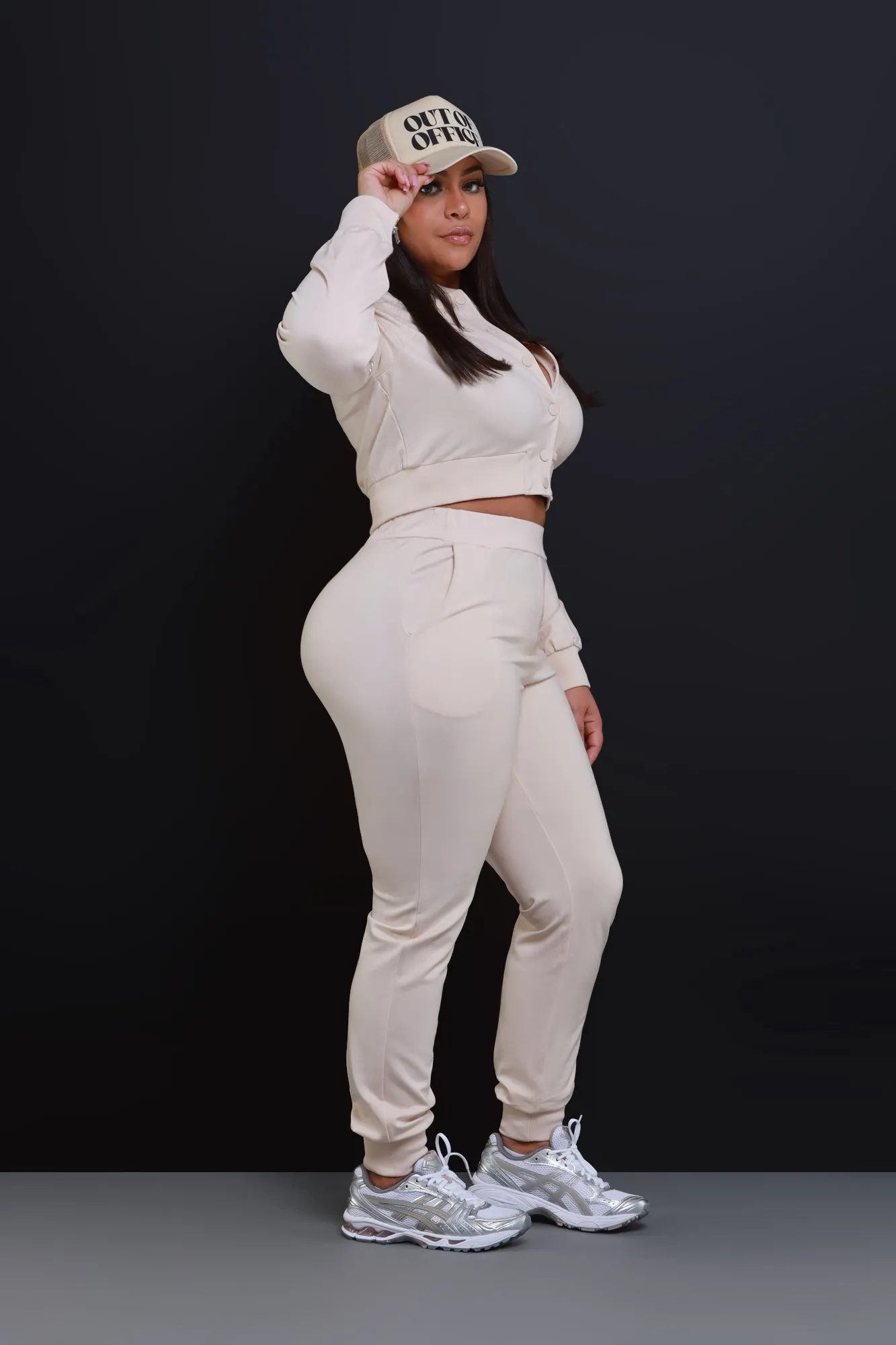 Had Enough Zippered Cropped Jogger Set - Light Brown sold by Swankaposh product image thumbnail 3