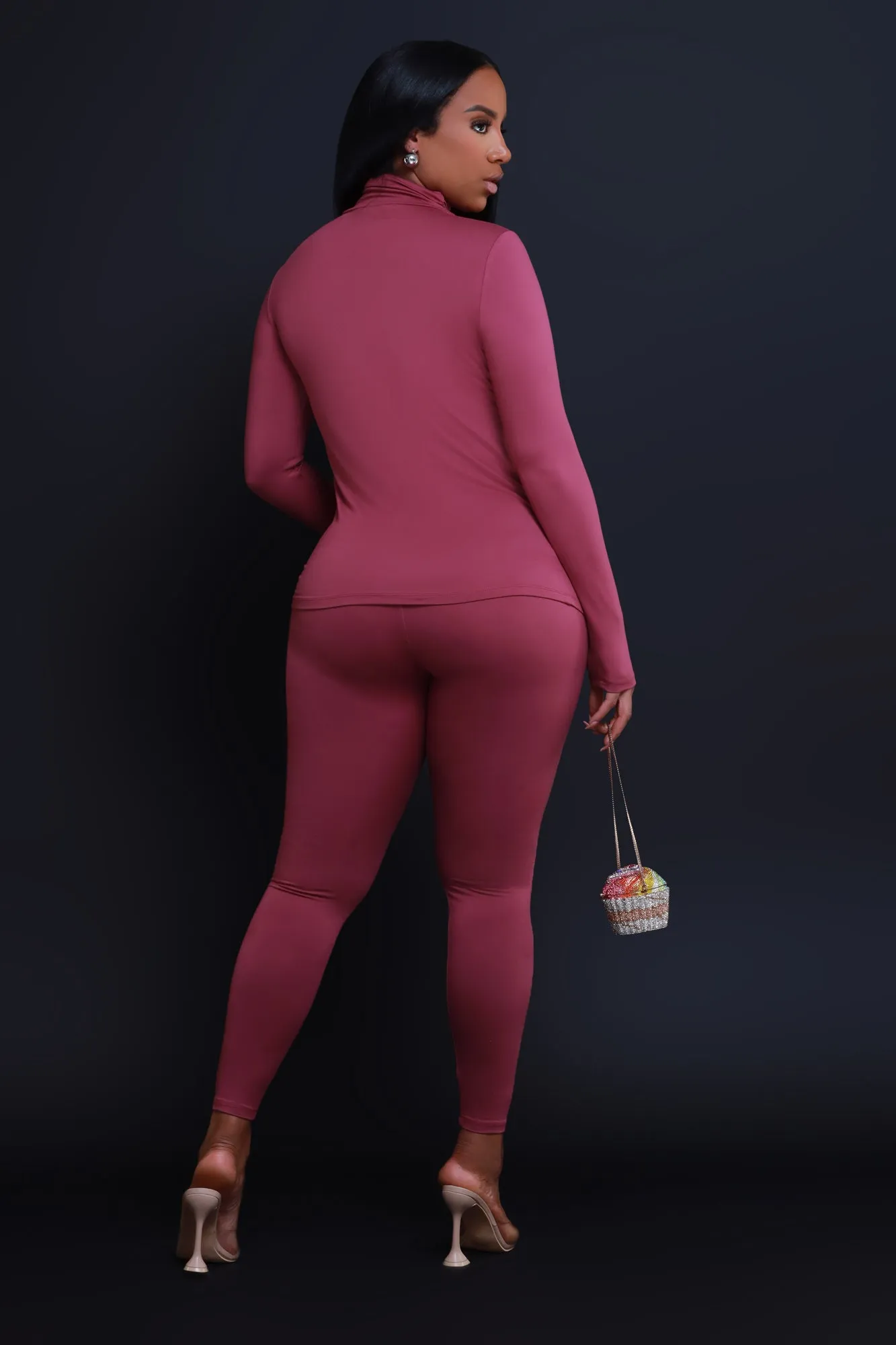 Record Timing Legging Set - Eggplant sold by Swankaposh product image thumbnail 3