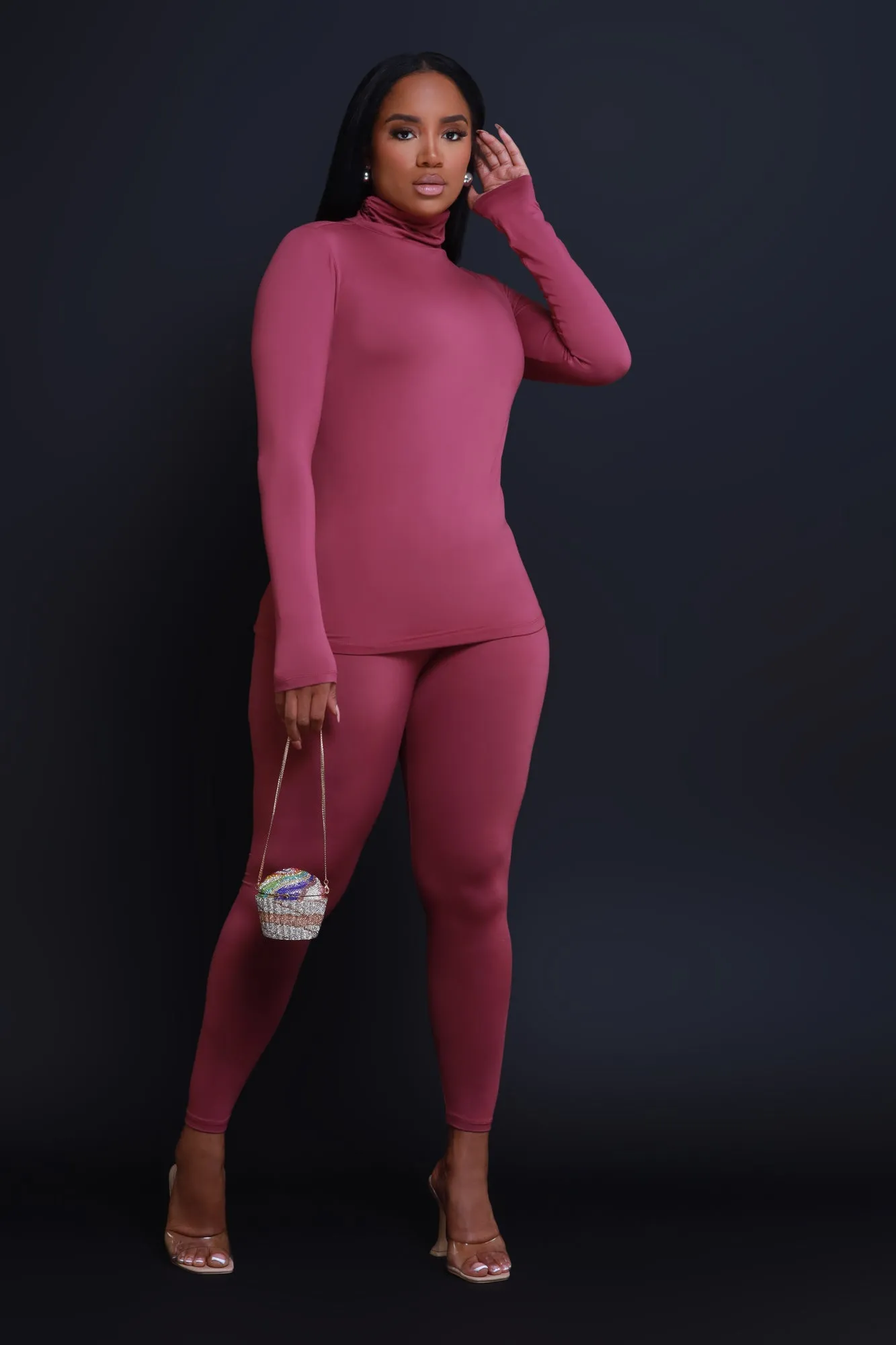 Record Timing Legging Set - Eggplant sold by Swankaposh product image thumbnail 4