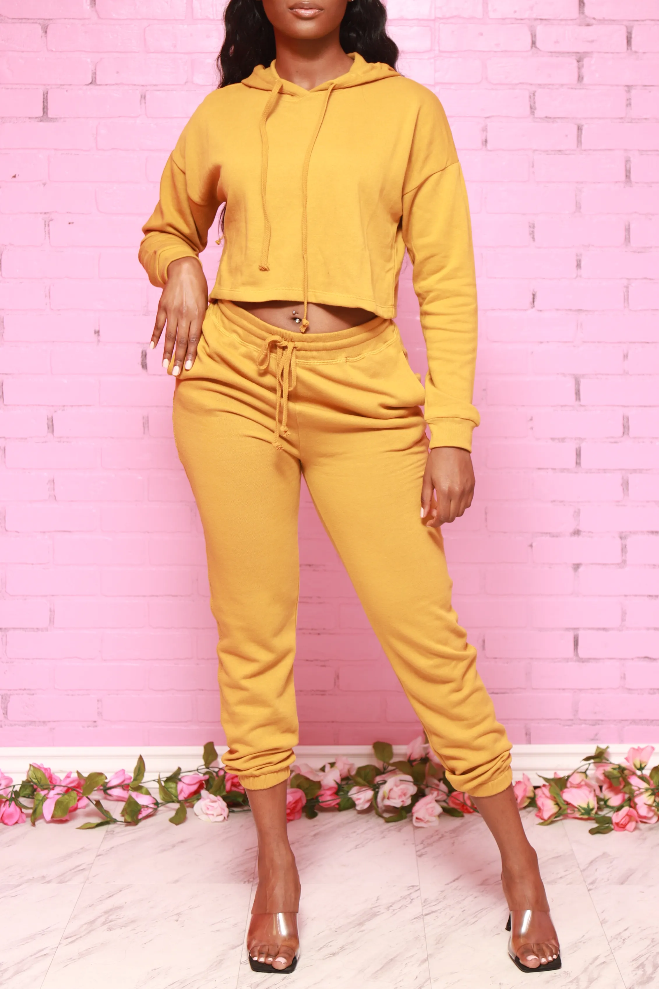 Just In Time Jogger Set - Dark Mustard sold by Swankaposh