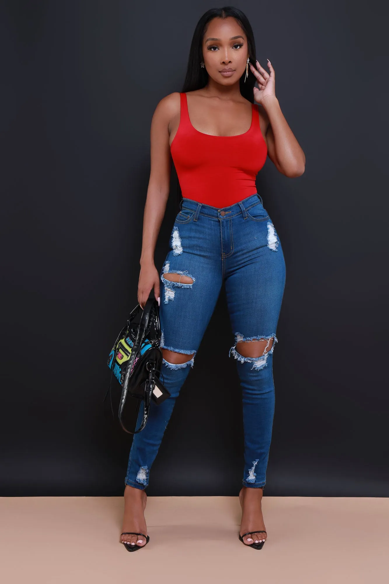 Invest Simple Shaping Tank Bodysuit - Burgundy sold by Swankaposh product image thumbnail 2