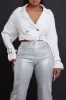 Take The Shot Cropped Denim Jacket - White sold by Swankaposh