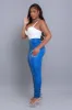 Be Honest Ruched High Waist Pants - Royal Blue Faux Leather Leggings sold by Swankaposh