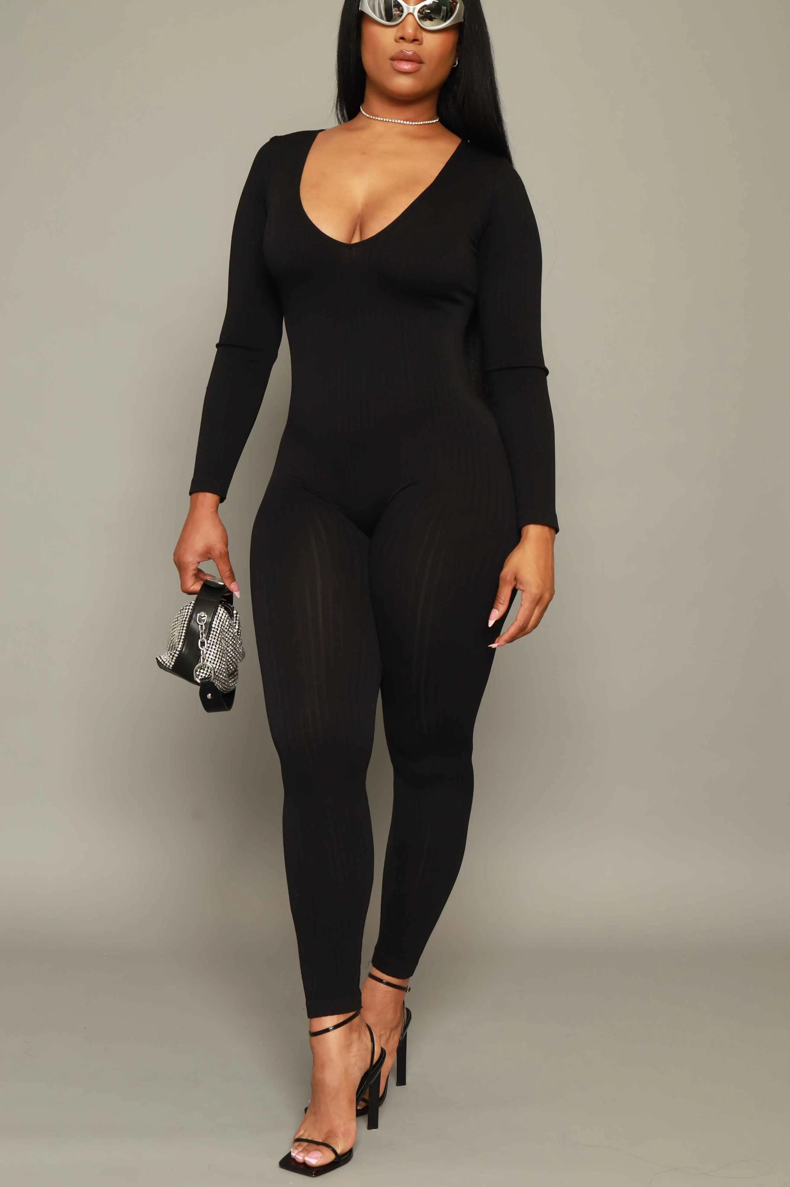 Out Of Body Seamless Jumpsuit - Black sold by Swankaposh product image thumbnail 5