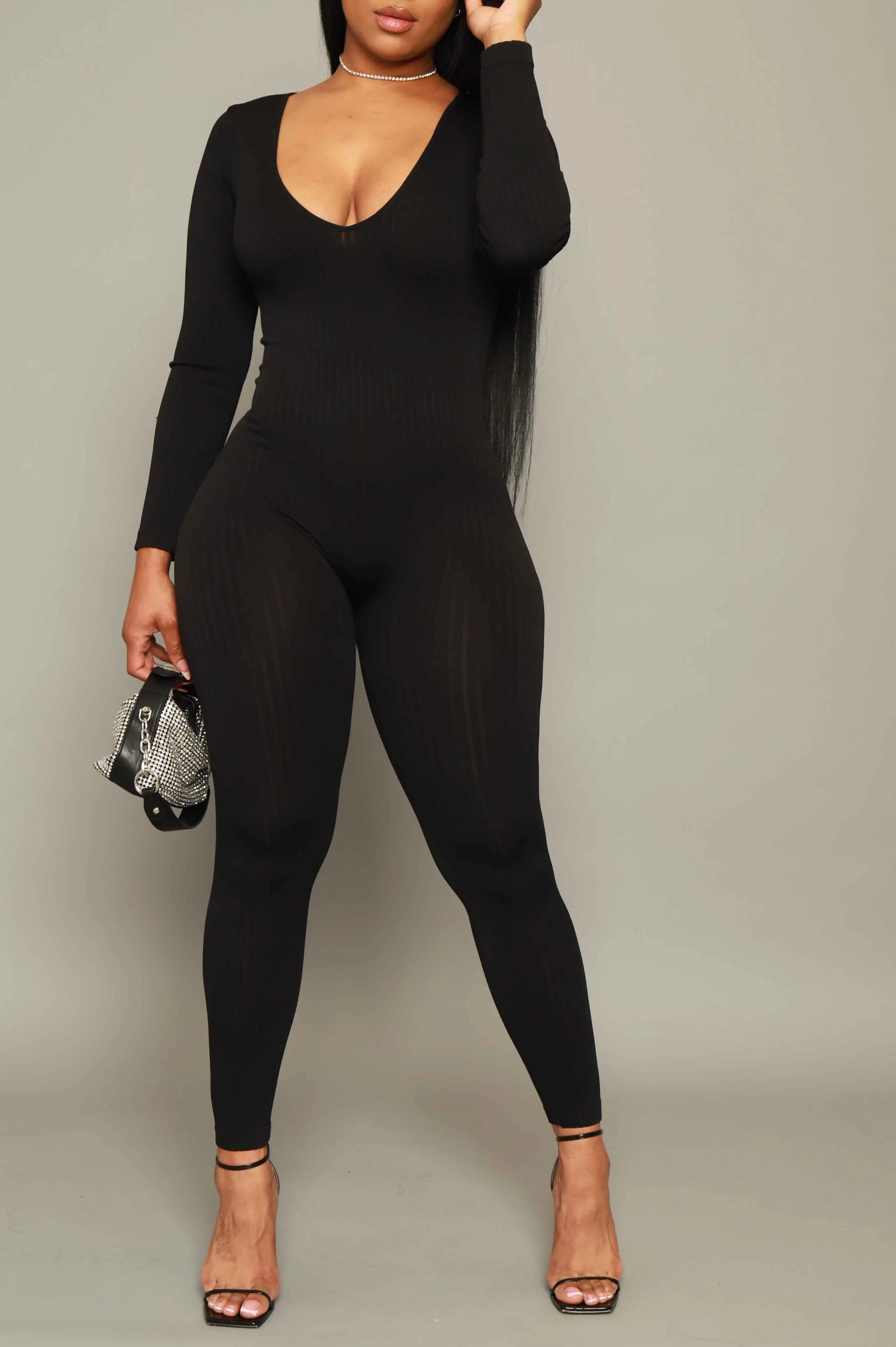 Out Of Body Seamless Jumpsuit - Black sold by Swankaposh product image thumbnail 4