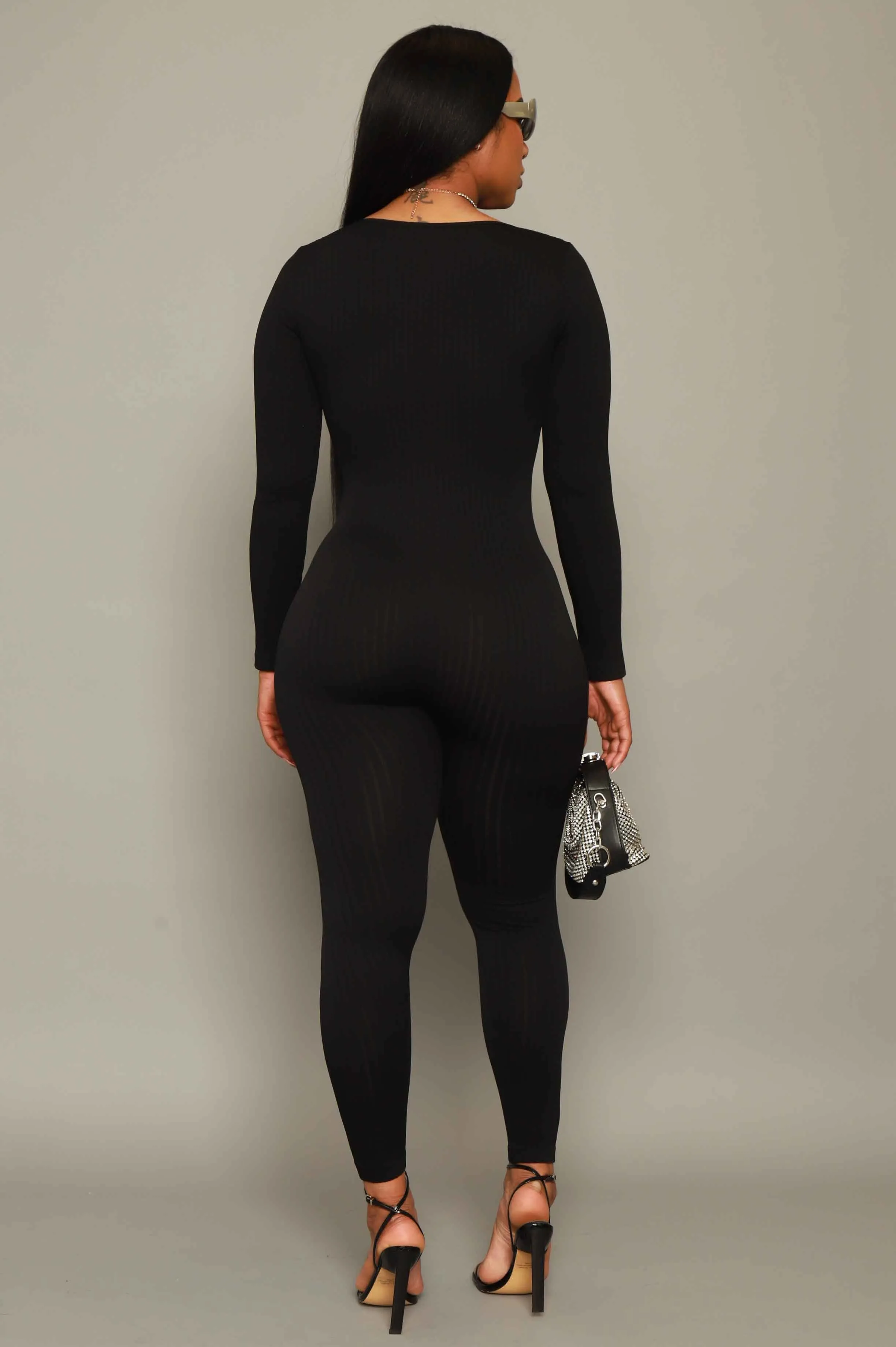 Out Of Body Seamless Jumpsuit - Black sold by Swankaposh product image thumbnail 2
