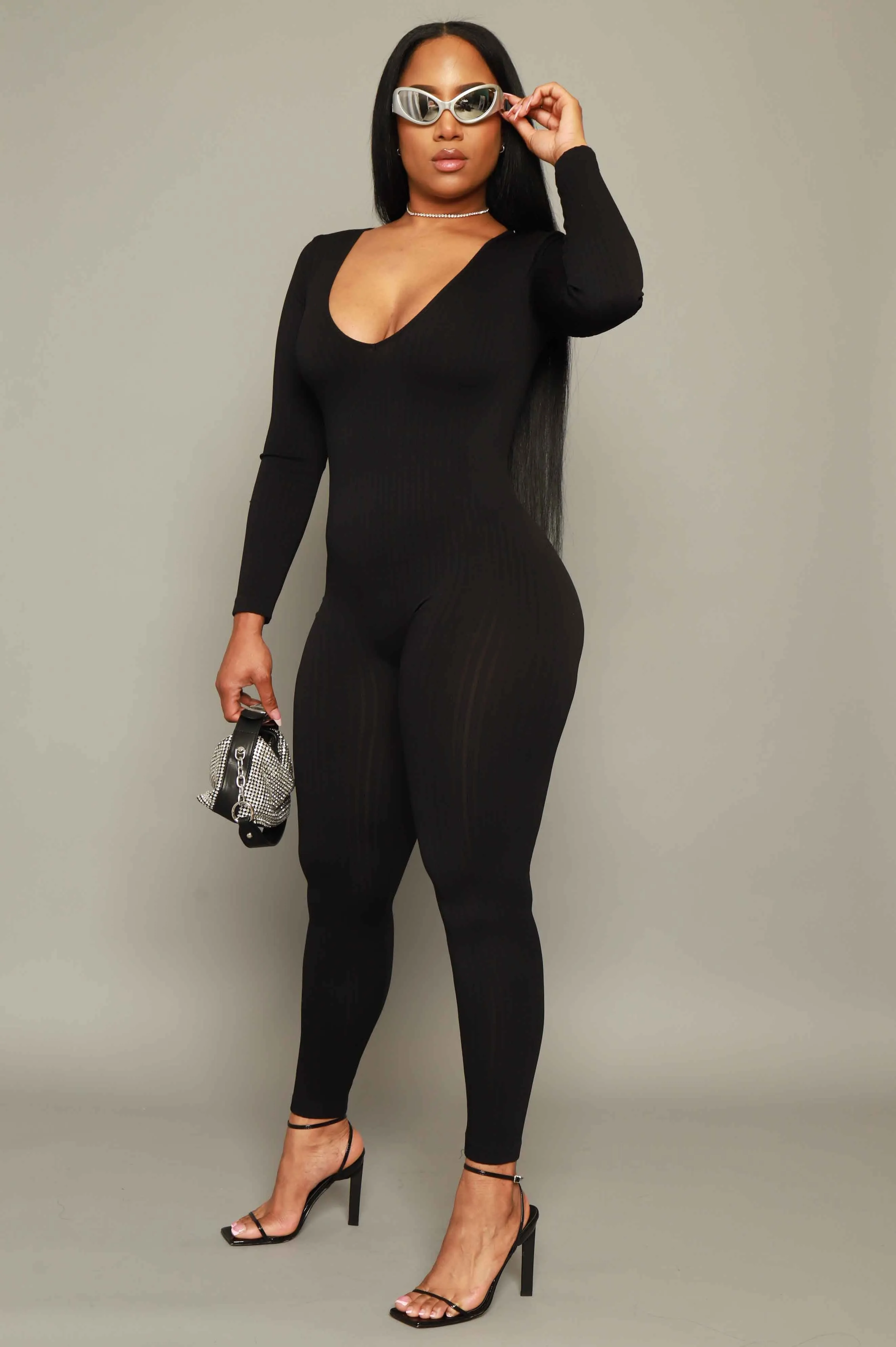 Out Of Body Seamless Jumpsuit - Black sold by Swankaposh product image thumbnail 3