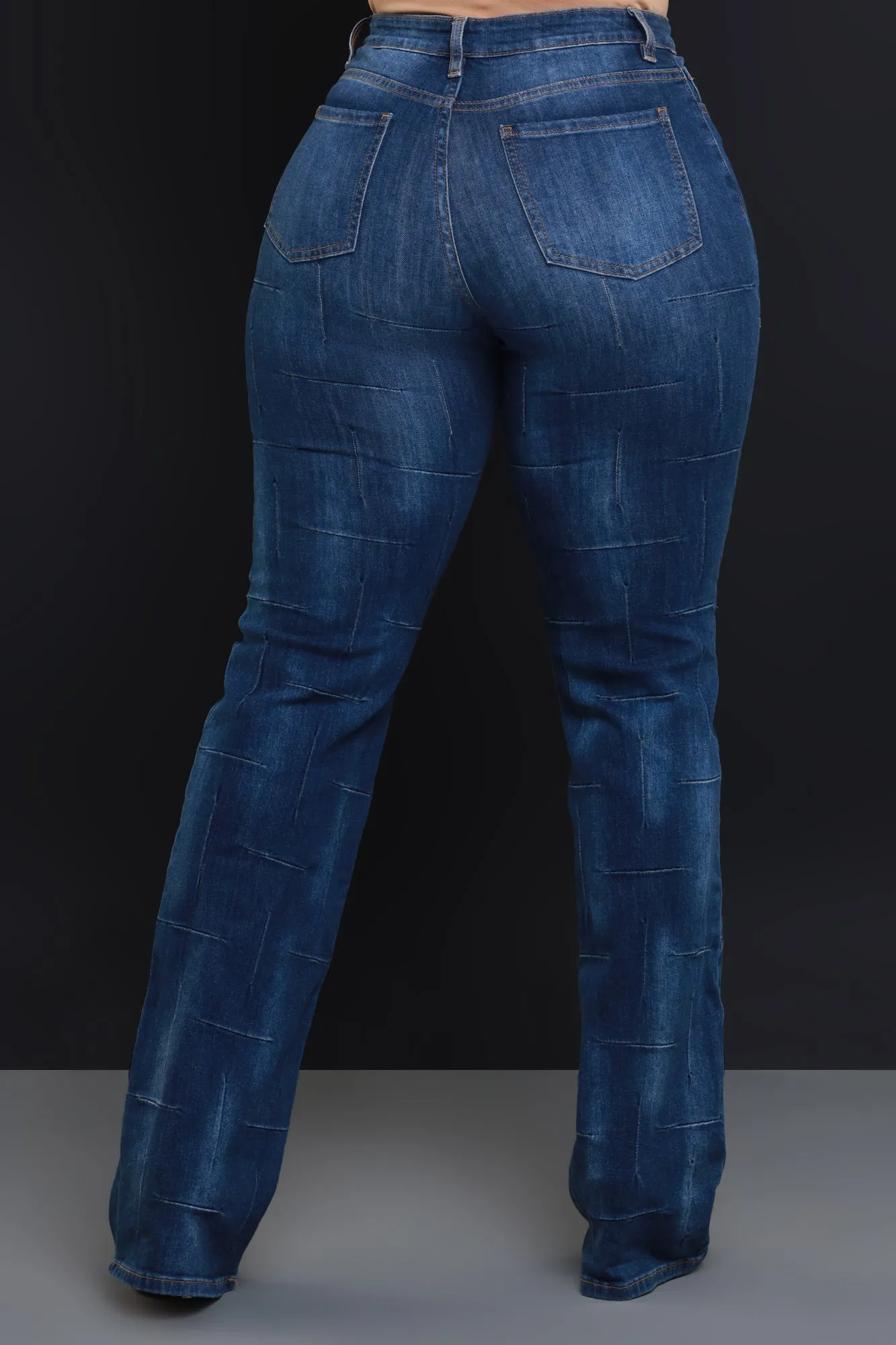 Stand Down High Rise Textured Bootcut Jeans - Dark Wash sold by Swankaposh product image thumbnail 4