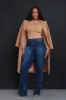 Stand Down High Rise Textured Bootcut Jeans - Dark Wash sold by Swankaposh