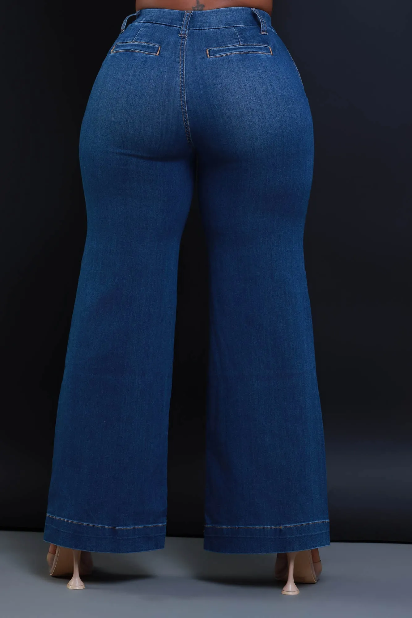 All The Time High Rise Stretchy Wide Leg Jeans - Medium Wash sold by Swankaposh product image thumbnail 3