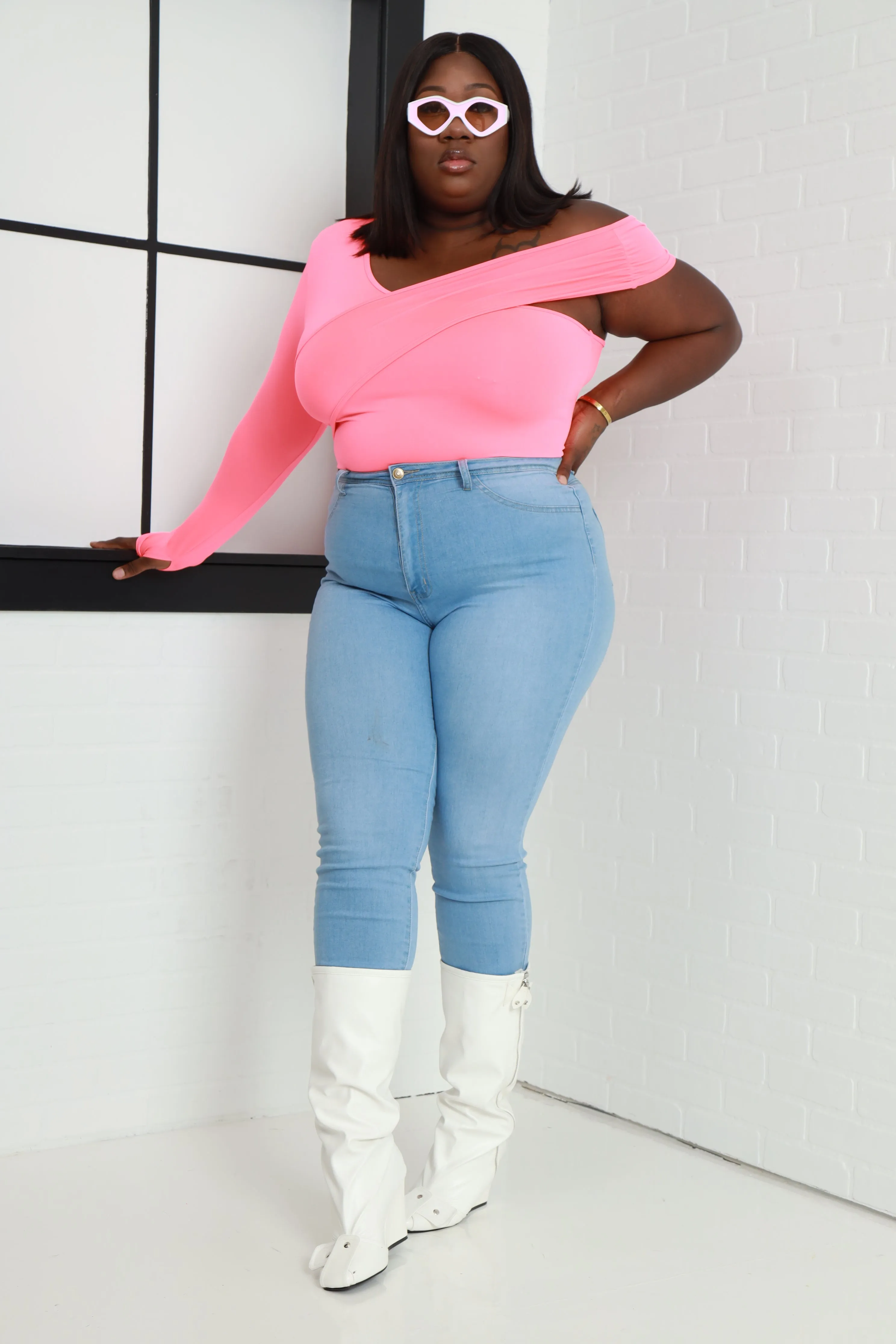 Jagged Edge Asymmetrical Top - Pink sold by Swankaposh product image thumbnail 5