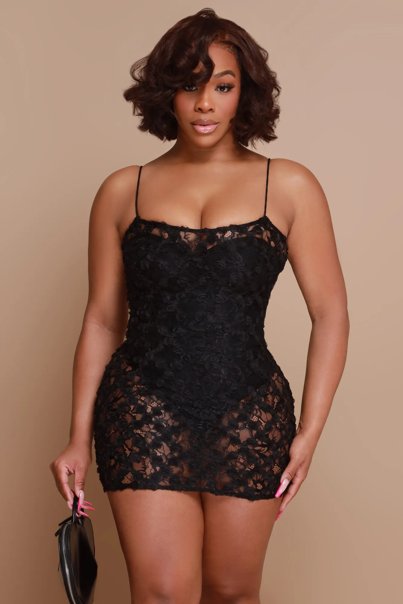 Ate Up Lace Mini Dress - Black sold by Swankaposh product image thumbnail 3