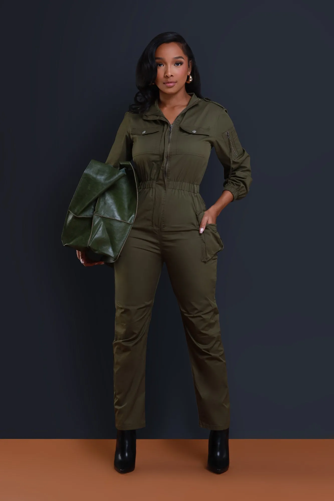 Call Of The Wild Cargo Jumpsuit - Olive sold by Swankaposh