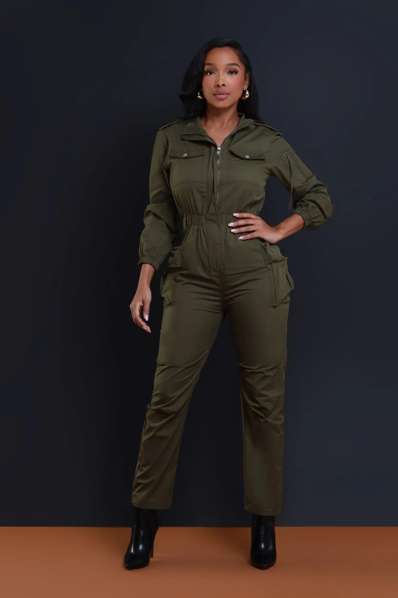 Call Of The Wild Cargo Jumpsuit - Olive sold by Swankaposh product image thumbnail 5