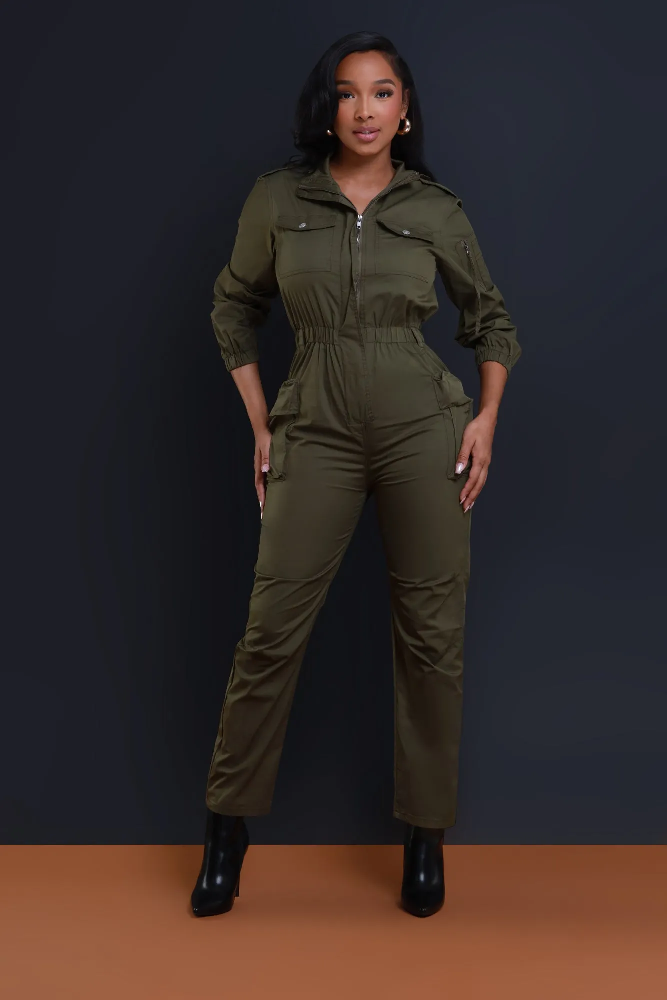 Call Of The Wild Cargo Jumpsuit - Olive sold by Swankaposh product image thumbnail 2