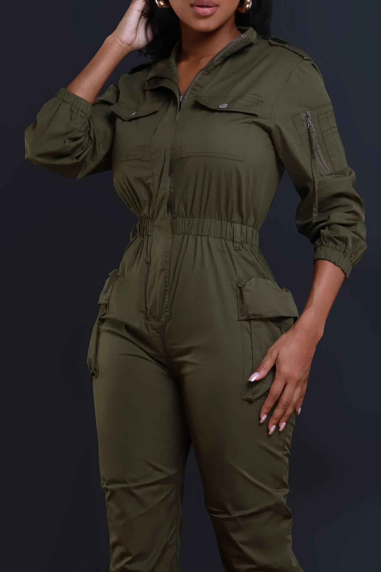 Call Of The Wild Cargo Jumpsuit - Olive sold by Swankaposh product image thumbnail 4
