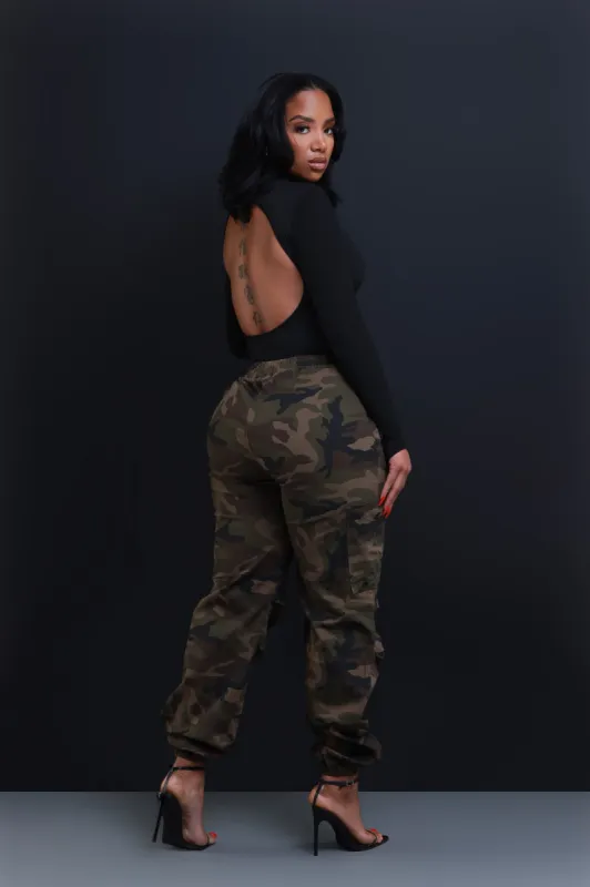 Close Ranks Camouflage Cargo Joggers - Olive sold by Swankaposh