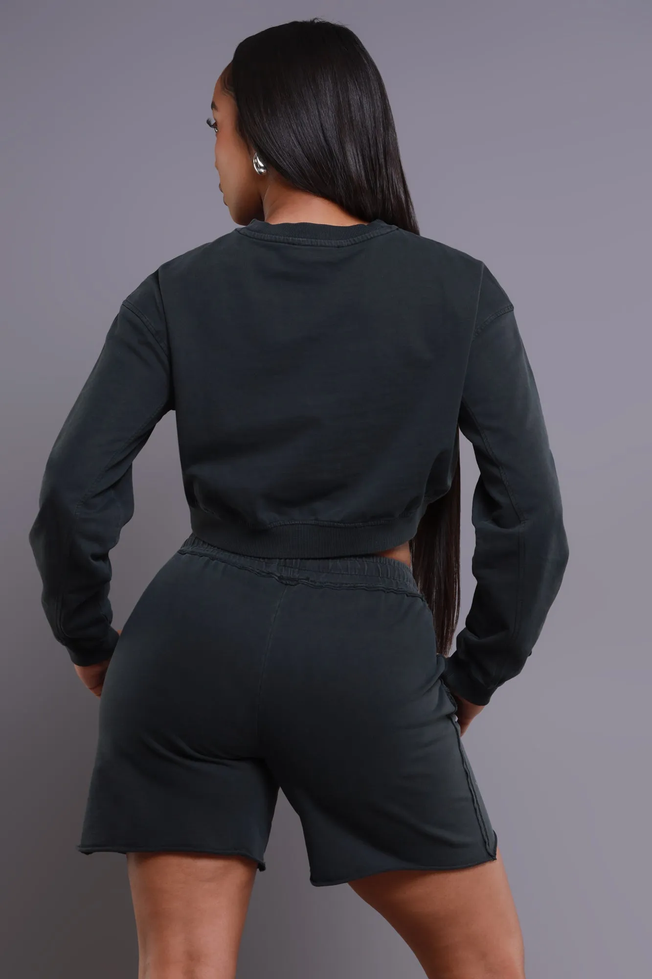 Head Rush NUW Cropped Sweatshirt - Black sold by Swankaposh product image thumbnail 4