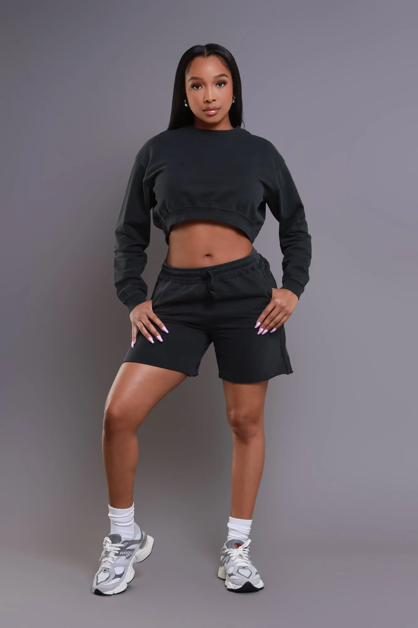 Head Rush NUW Cropped Sweatshirt - Black sold by Swankaposh product image thumbnail 3