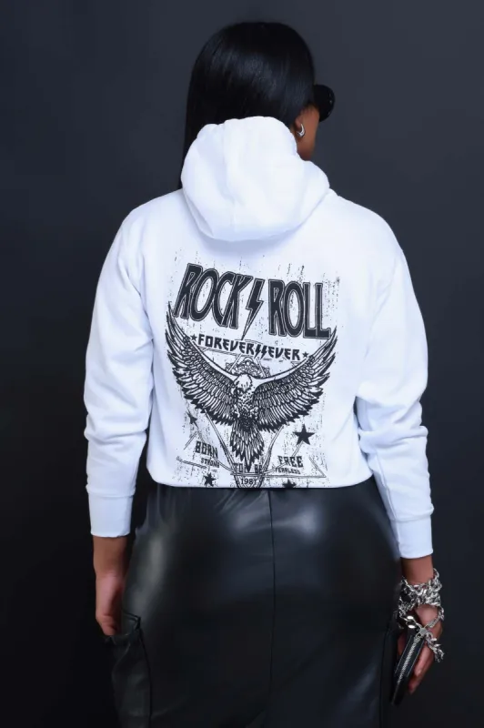 Rock Star Graphic Hooded Sweatshirt - White sold by Swankaposh