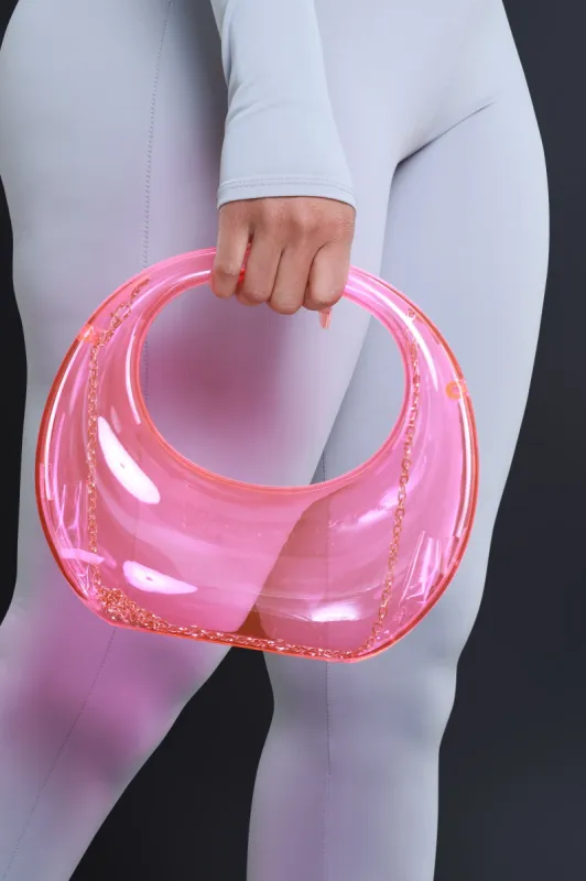 Looking Glass Transparent Evening Bag - Pink sold by Swankaposh