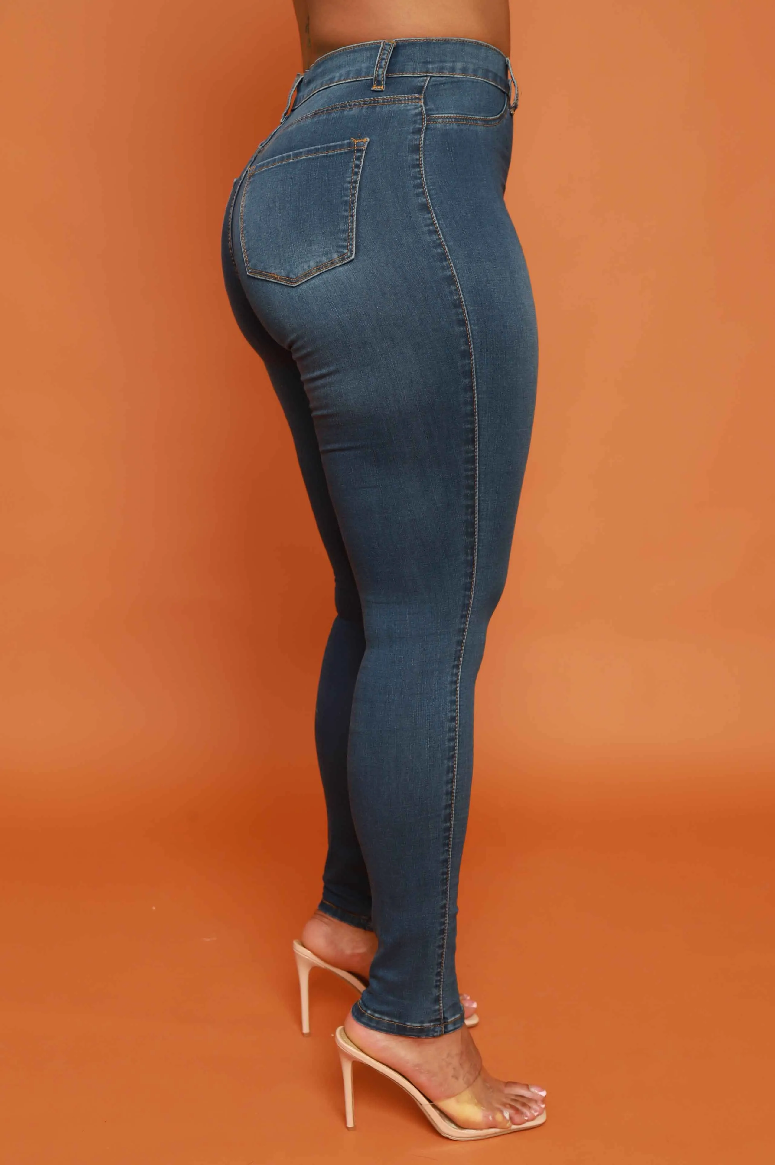Every Morning Hourglass High Rise Stretchy Jeans - Medium Wash sold by Swankaposh product image thumbnail 5