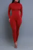 High Class Mock Neck Jumpsuit - Burgundy sold by Swankaposh