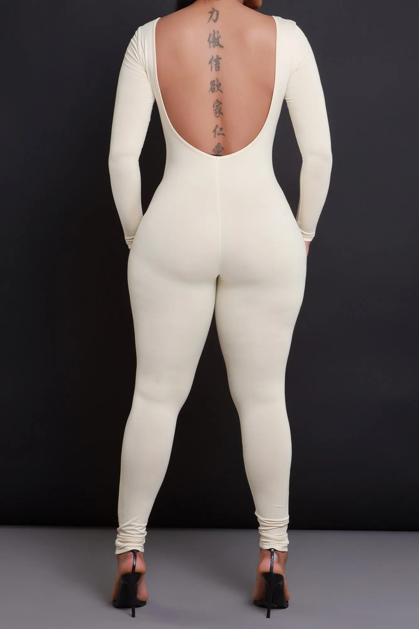 Big Reveal Open Back Jumpsuit - Tan sold by Swankaposh product image thumbnail 2