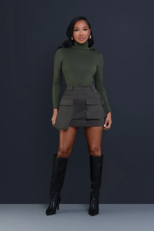 VIP Cargo Mini Skirt - Olive sold by Swankaposh