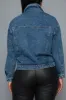 Pick Me Jewel Embellished Patchwork Jacket - Denim sold by Swankaposh