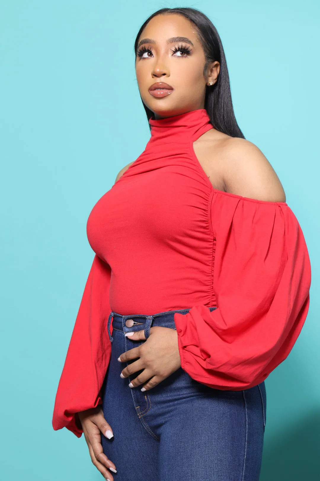 Open My Heart Bow Tie Bodysuit - Red sold by Swankaposh product image thumbnail 4